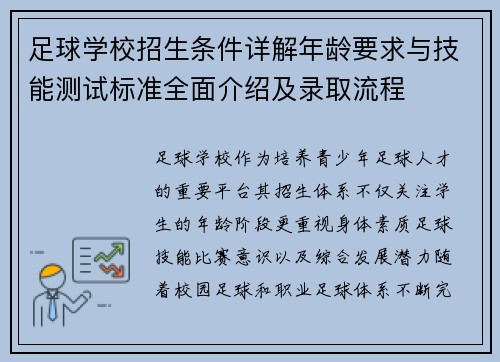 足球学校招生条件详解年龄要求与技能测试标准全面介绍及录取流程
